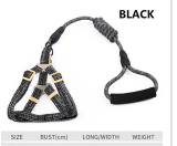 QPlanet Dog Leash with Harness Rubber Handle Medium Size